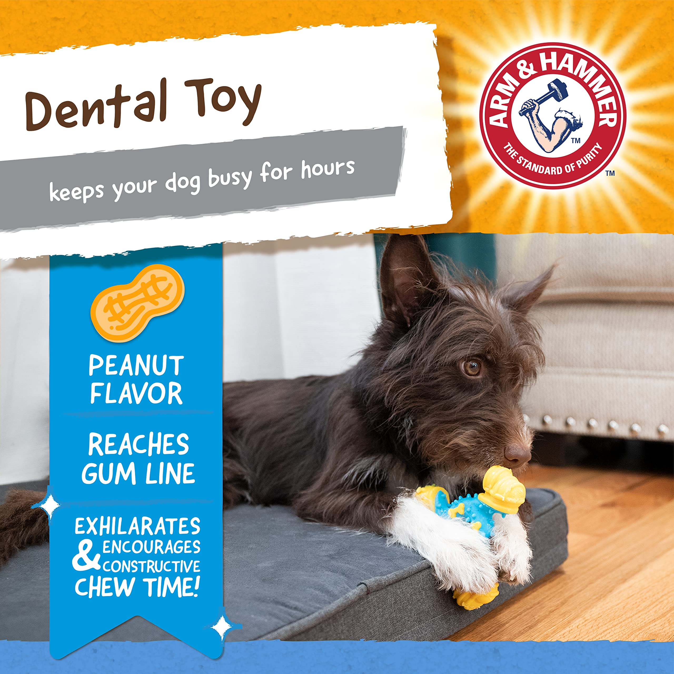Foto 3 pulgar | Juguete Dental Para Perros Arm & Hammer Nubbies Tribone Peanut Butter - Venta Internacional.