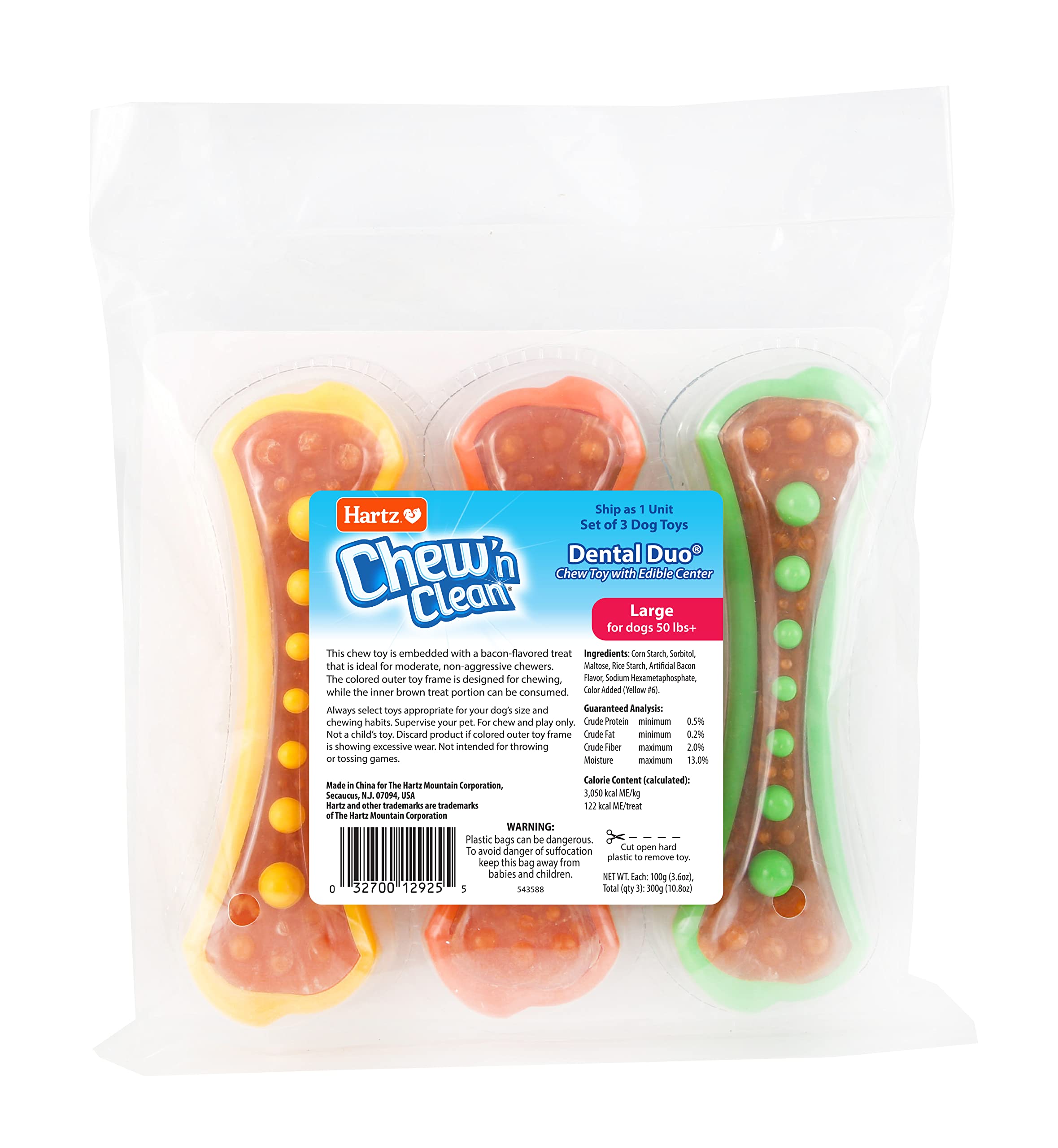 Foto 8 pulgar | Juguete Masticable Para Perros Hartz Chew 'n Clean Dental Duo, Grande, Paquete De 3 - Venta Internacional.