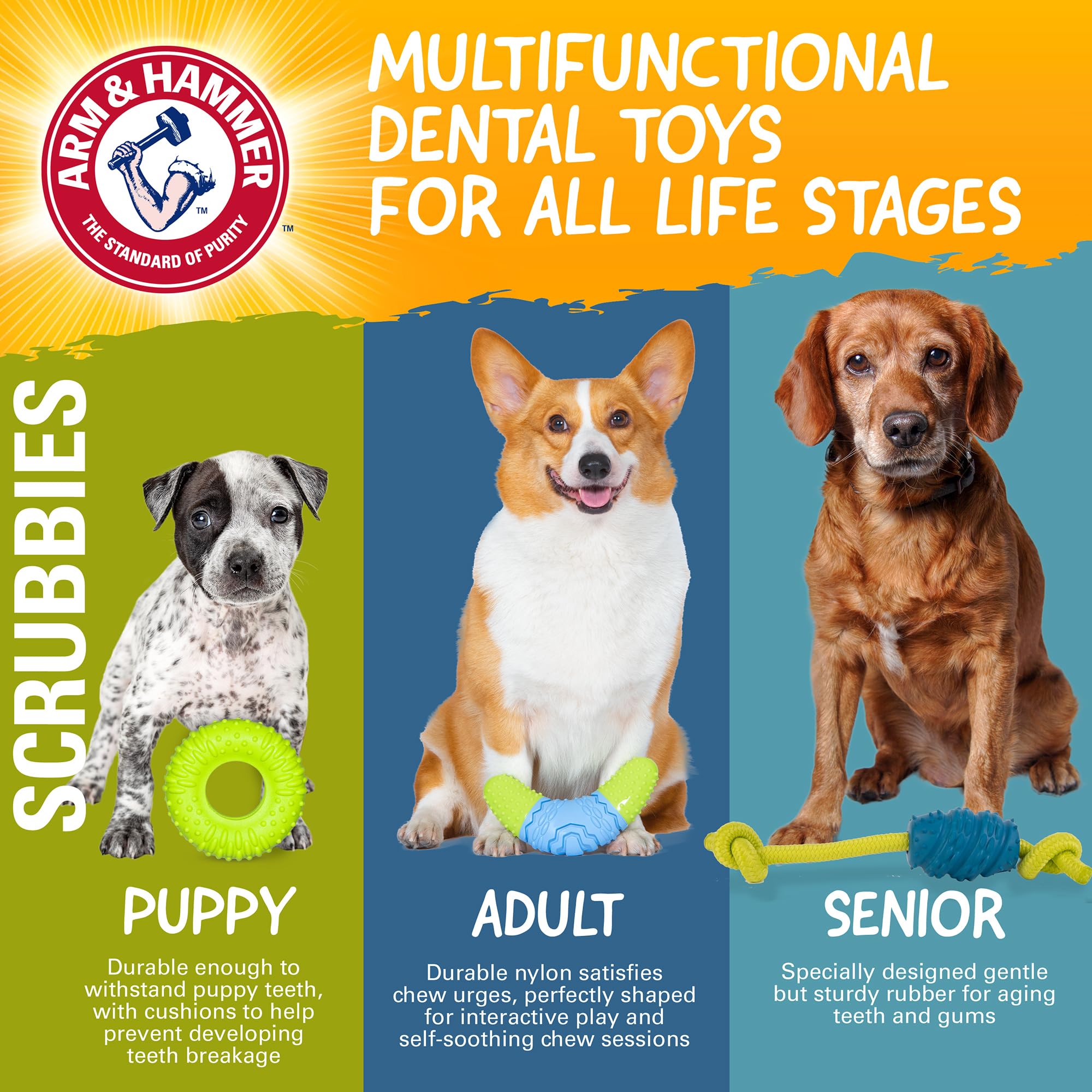 Foto 7 pulgar | Juguete Masticable Arm & Hammer Para Mascotas Throw N' Tug Dental Para Perros Grandes - Venta Internacional.