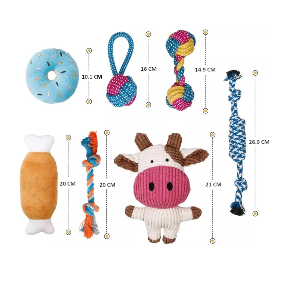 Foto 4 | 7 Piezas Juguetes De Cuerda Para Perro Lab.g, Colores