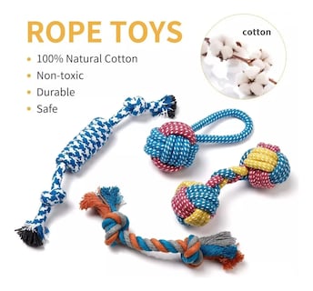 Foto 3 | 7 Piezas Juguetes De Cuerda Para Perro Lab.g Colores