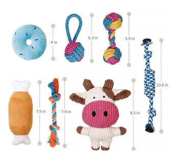Foto 4 | 7 Piezas Juguetes De Cuerda Para Perro Lab.g Colores