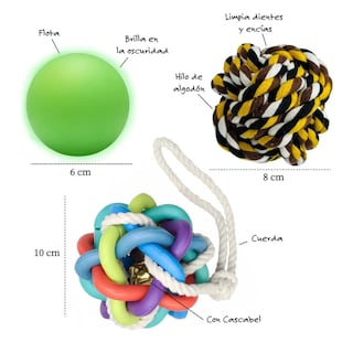 Foto 2 | Juguetes Para Perro Kit De 10 Pzas. Chillones Y Resistentes Belug, Colores
