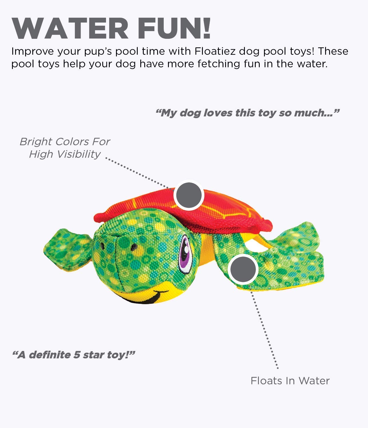 Foto 3 pulgar | Juguete Flotante Interactivo Para Perros Outward Hound Floatiez Turtle - Venta Internacional.