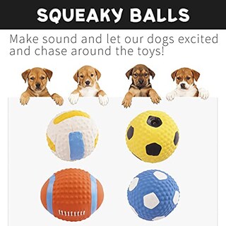 Foto 2 | Juego De 4 Pelotas De Goma De Látex Natural T'chaque Squeaky Para Perros - Venta Internacional.