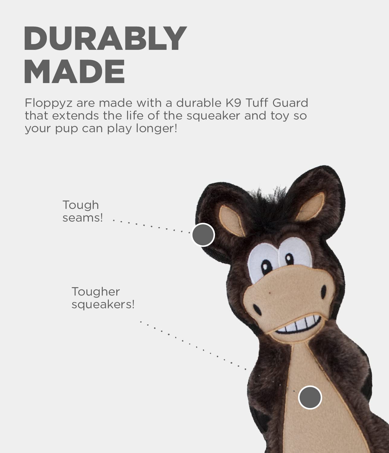 Foto 4 pulgar | Juguete Para Perros Outward Hound Floppyz Donkey Brown  Tamaño Mediano - Venta Internacional.