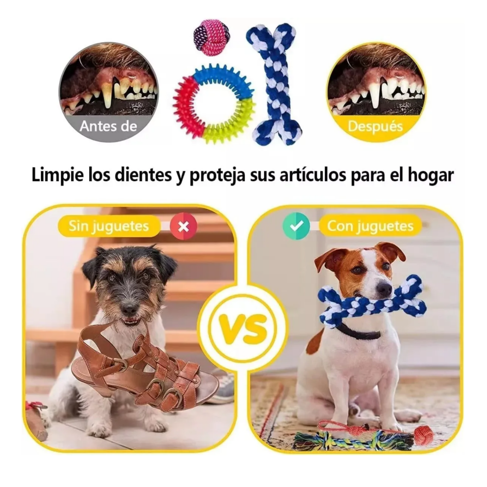 Foto 5 pulgar | 12 Kits Resistente Cuerda Perros Masticar Belug  Multicolor
