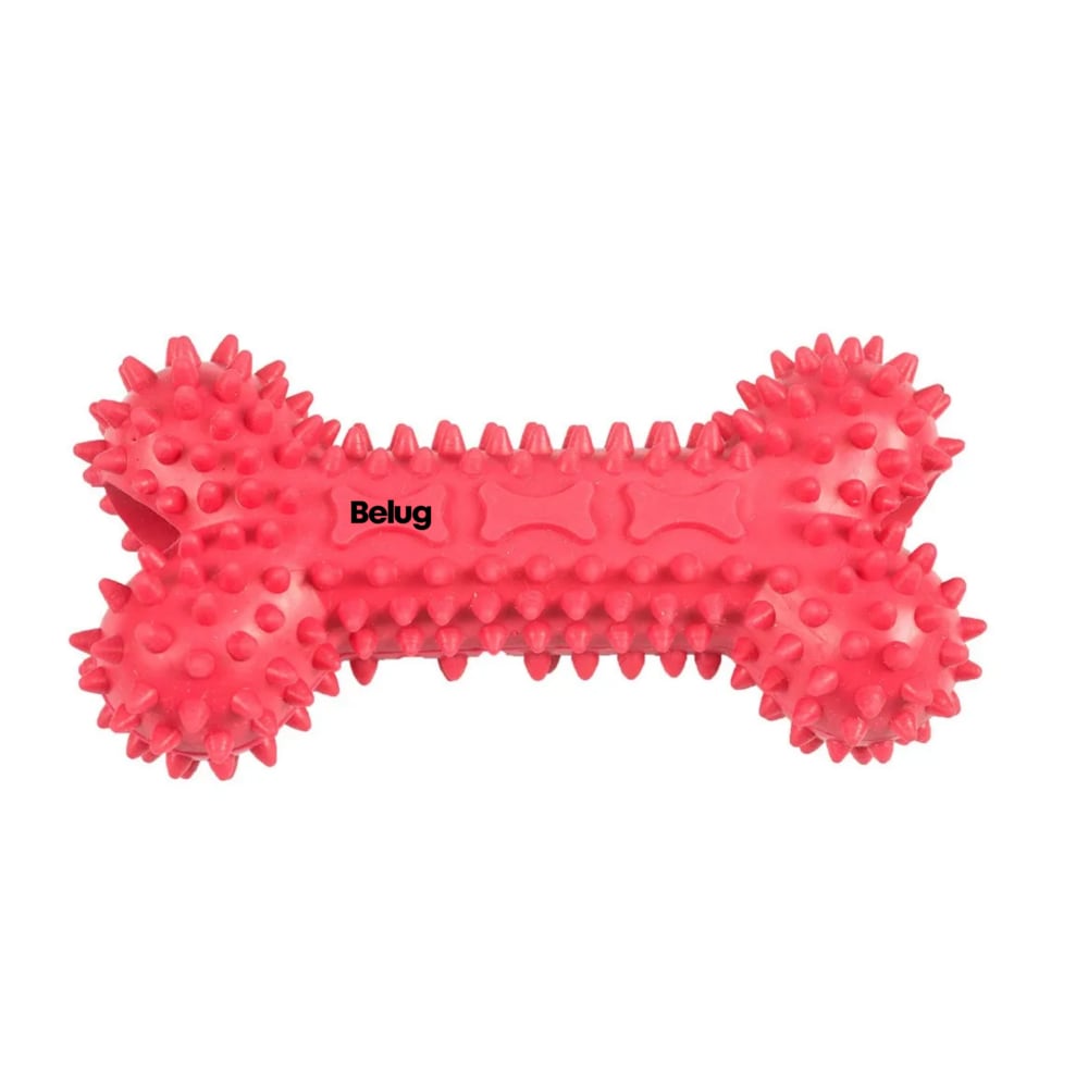 Juguete De Caucho Hueso Belug  Rojo