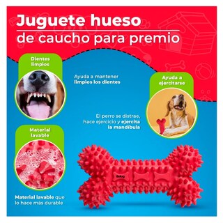 Foto 3 | Juguete De Caucho Hueso Belug Rojo