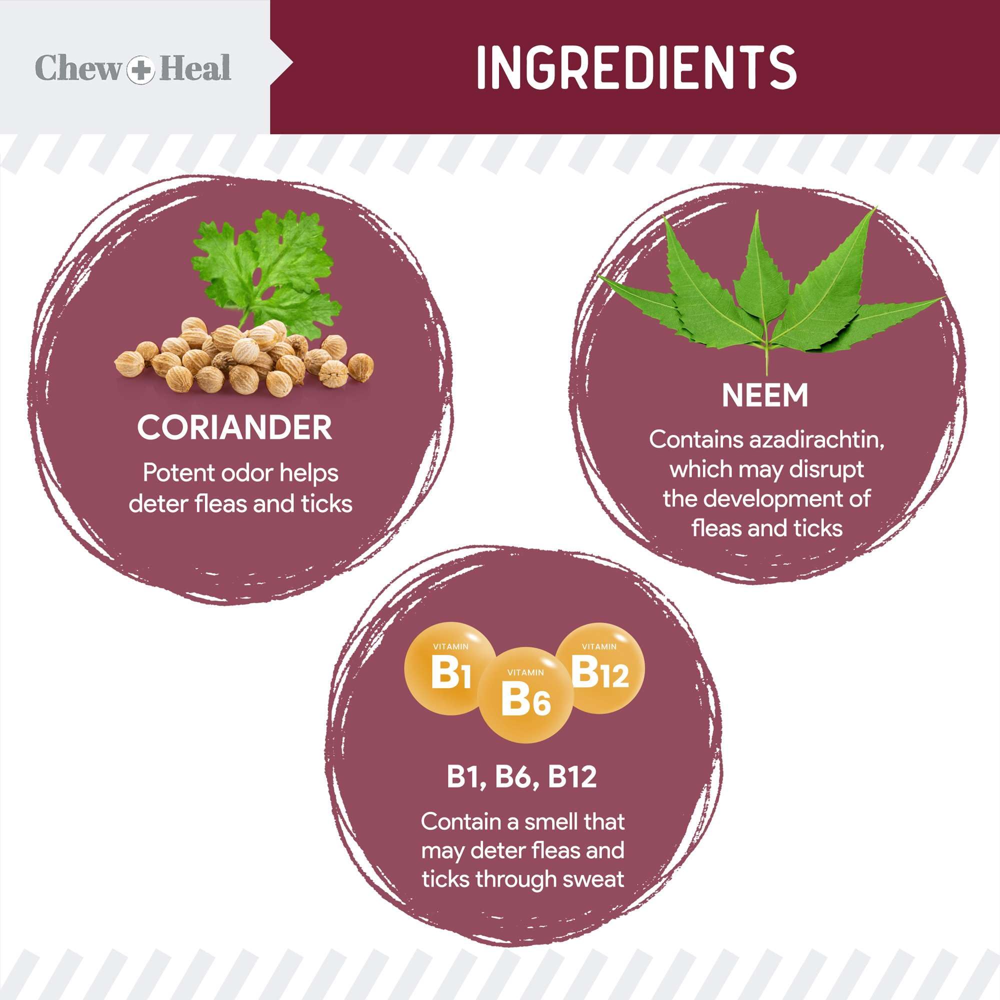 Foto 2 | Masticable Para Prevenir Pulgas Y Garrapatas Para Perros Chew + Heal 180 - Venta Internacional.