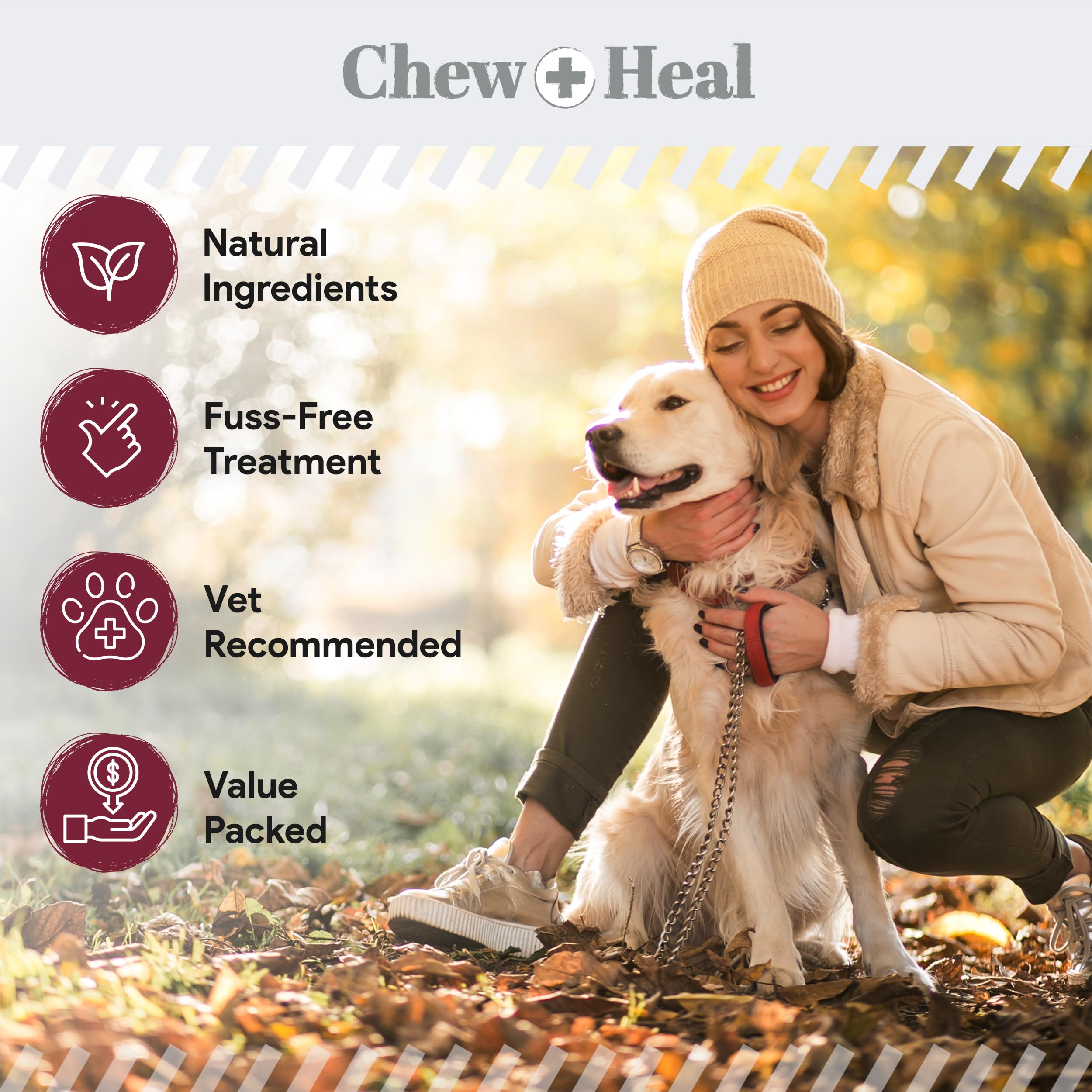Foto 4 pulgar | Masticable Para Prevenir Pulgas Y Garrapatas Para Perros Chew + Heal 180 - Venta Internacional.