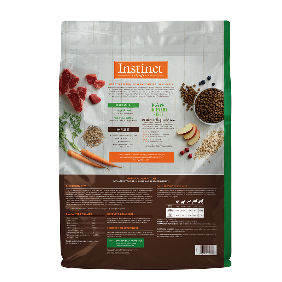 Foto 3 pulgar | Instinct Be Natural Alimento Para Perro Con Carne De Cordero Croquetas Recubierta De Carne Real 11kg