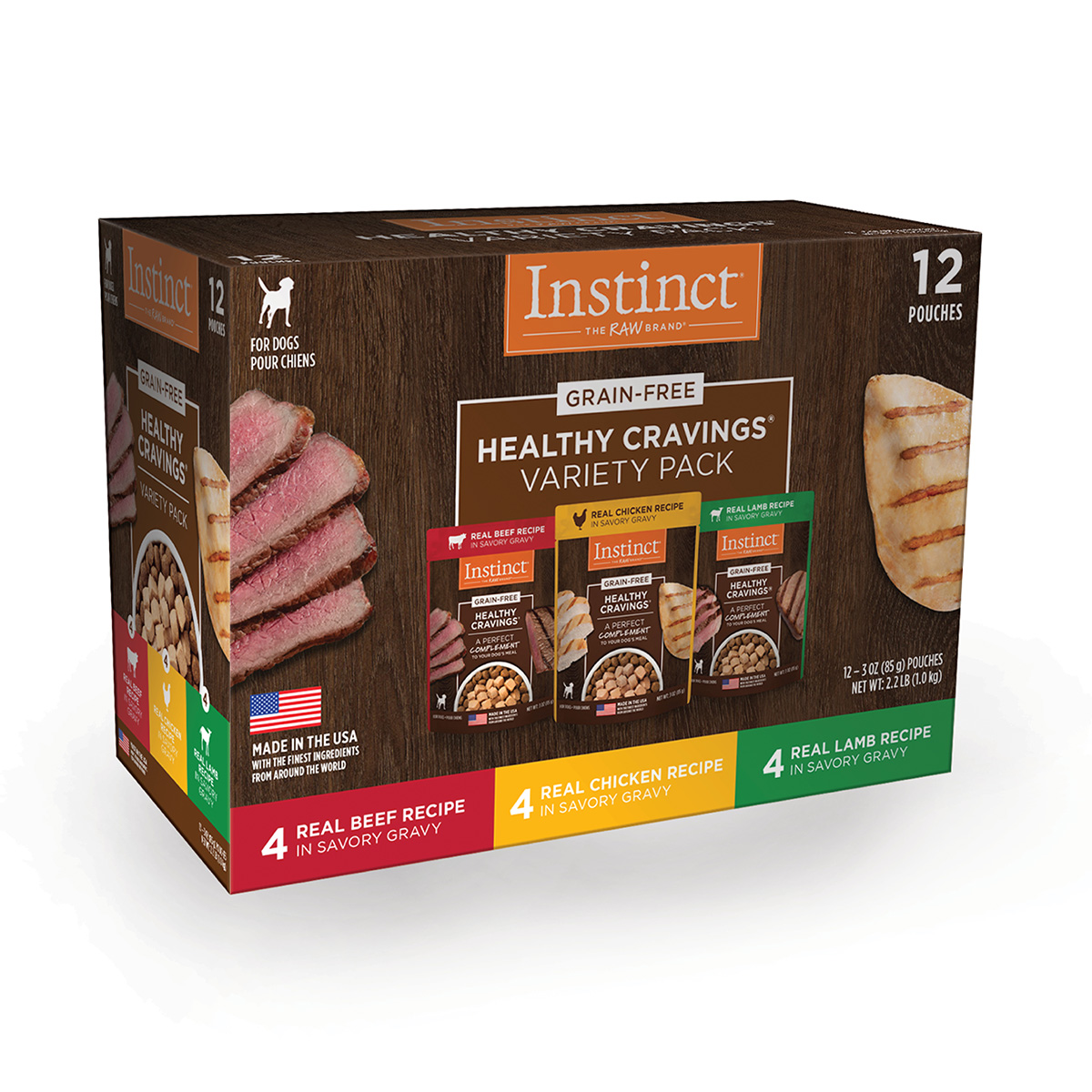 Foto 2 pulgar | Instinct Alimento Húmedo Healthy Cravings Para Perro, Recetas Variadas Y Libre De Granos, Mix 12 Pzs