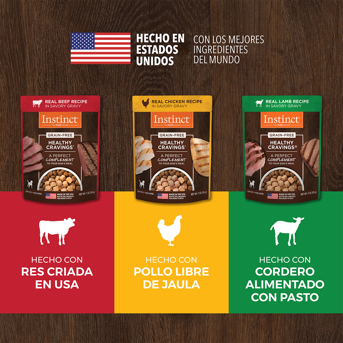 Foto 3 pulgar | Instinct Alimento Húmedo Healthy Cravings Para Perro, Recetas Variadas Y Libre De Granos, Mix 12 Pzs