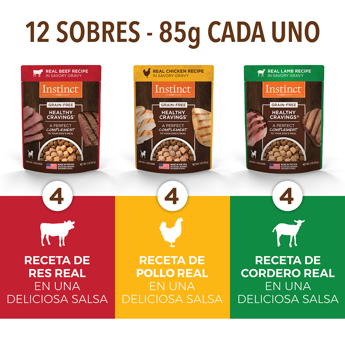 Foto 6 | Instinct Alimento Húmedo Healthy Cravings Para Perro, Recetas Variadas Y Libre De Granos, Mix 12 Pzs