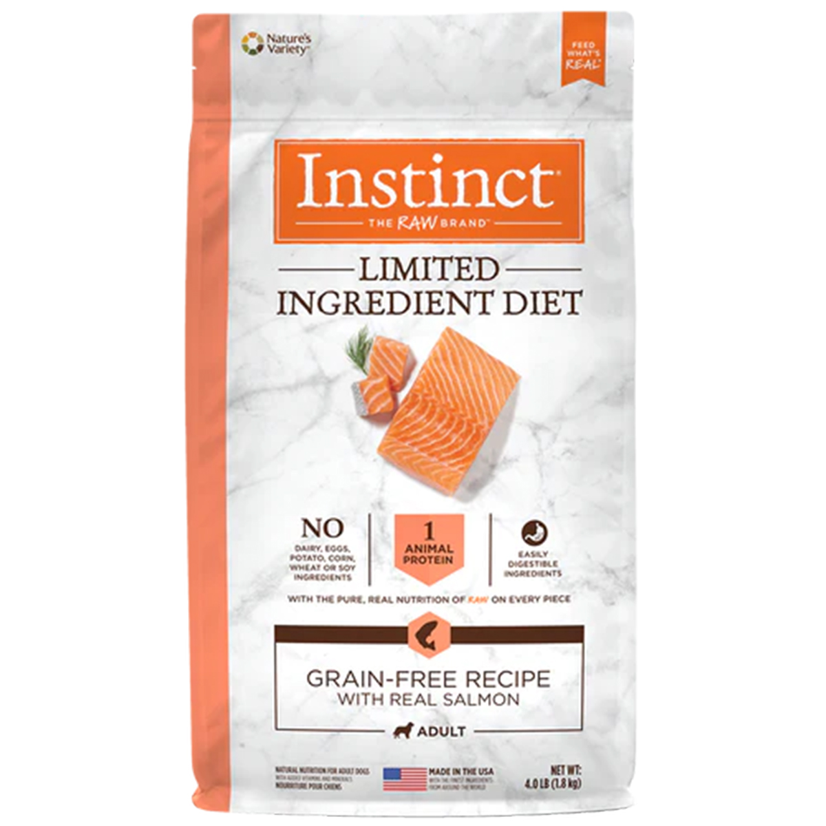 Foto 2 pulgar | Instinct Lid Alimento Para Perros Con Alergias, Croquetas Recubiertas De Carne De Salmón, 1.8kg