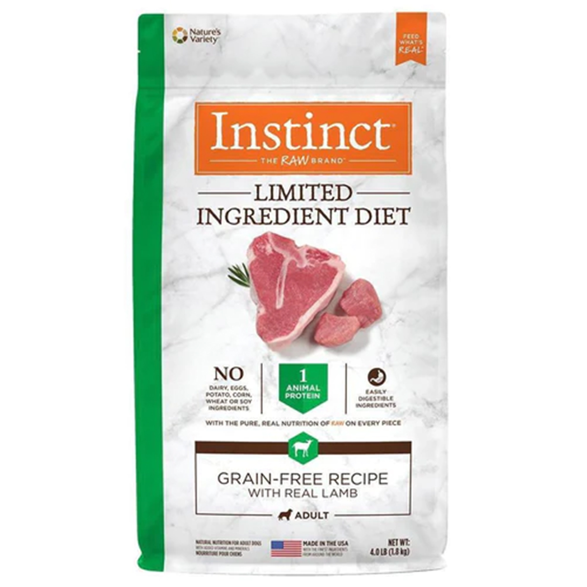 Instinct Lid Alimento Para Perros Con Alergia, Croquetas Recubiertas De Carne De Cordero, 1.8kg