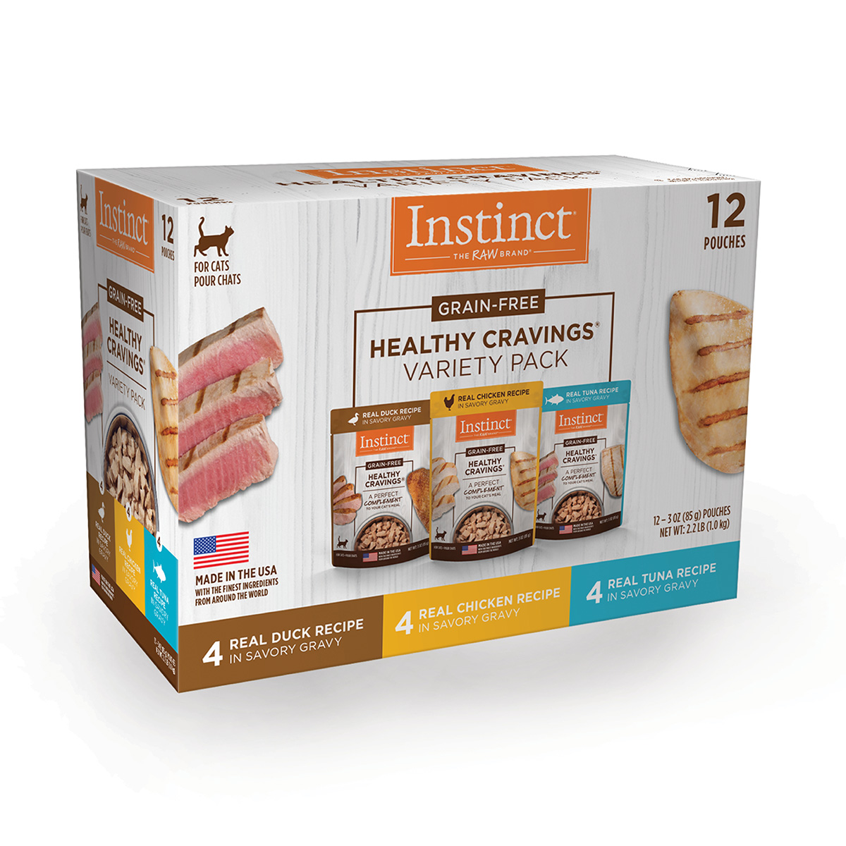 Instinct Alimento Húmedo Healthy Cravings Para Gatos, Recetas Variadas Y Libre De Granos, Mix 12 Pzs