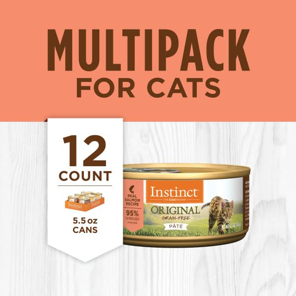 Foto 6 | Comida Húmeda Enlatada Para Gatos Instinct Original Salmon 163 Ml (caja 12) - Venta Internacional.