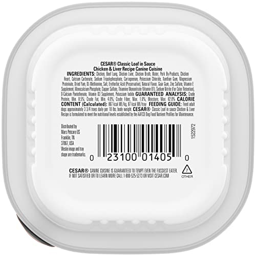 Foto 3 | Comida Húmeda Para Perros Cesar Classic Loaf In Sauce Chicken & Liver 100 - Venta Internacional.