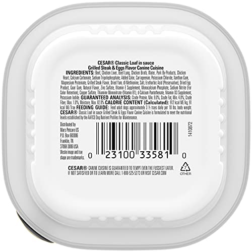 Foto 3 | Comida Húmeda Para Perros Cesar Classic, Pan En Salsa, Filete A La Parrilla, 100 G - Venta Internacional.