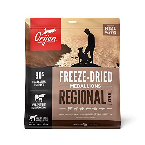 Alimento Y Aderezo Liofilizados Para Perros Orijen, Sin Cereales, 90% Protésico - Venta Internacional.