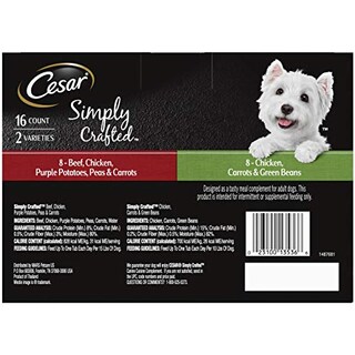 Foto 2 | Adorno Para Comida Para Perros Cesar Simply Crafted, Paquete Variado, 390 G - Venta Internacional.