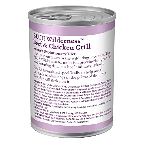 Foto 4 pulgar | Alimento Húmedo Para Perros Blue Buffalo Wilderness Beef & Chicken 375 Ml - Venta Internacional.