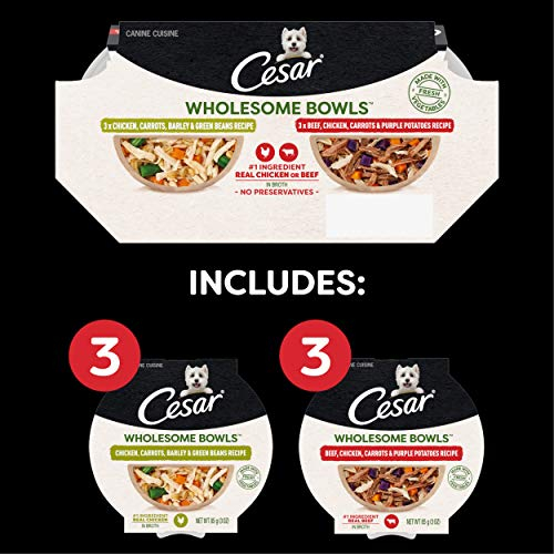 Foto 3 pulgar | Comida Húmeda Para Perros Cesar Wholesome Bowls Para Adultos, Paquete Variado De 180 G ( - Venta Internacional.