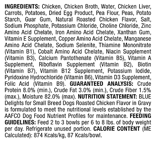 Foto 3 pulgar | Comida Húmeda Para Perros Blue Buffalo Delights, Pollo Asado, 100 G, 12 Unidades - Venta Internacional.