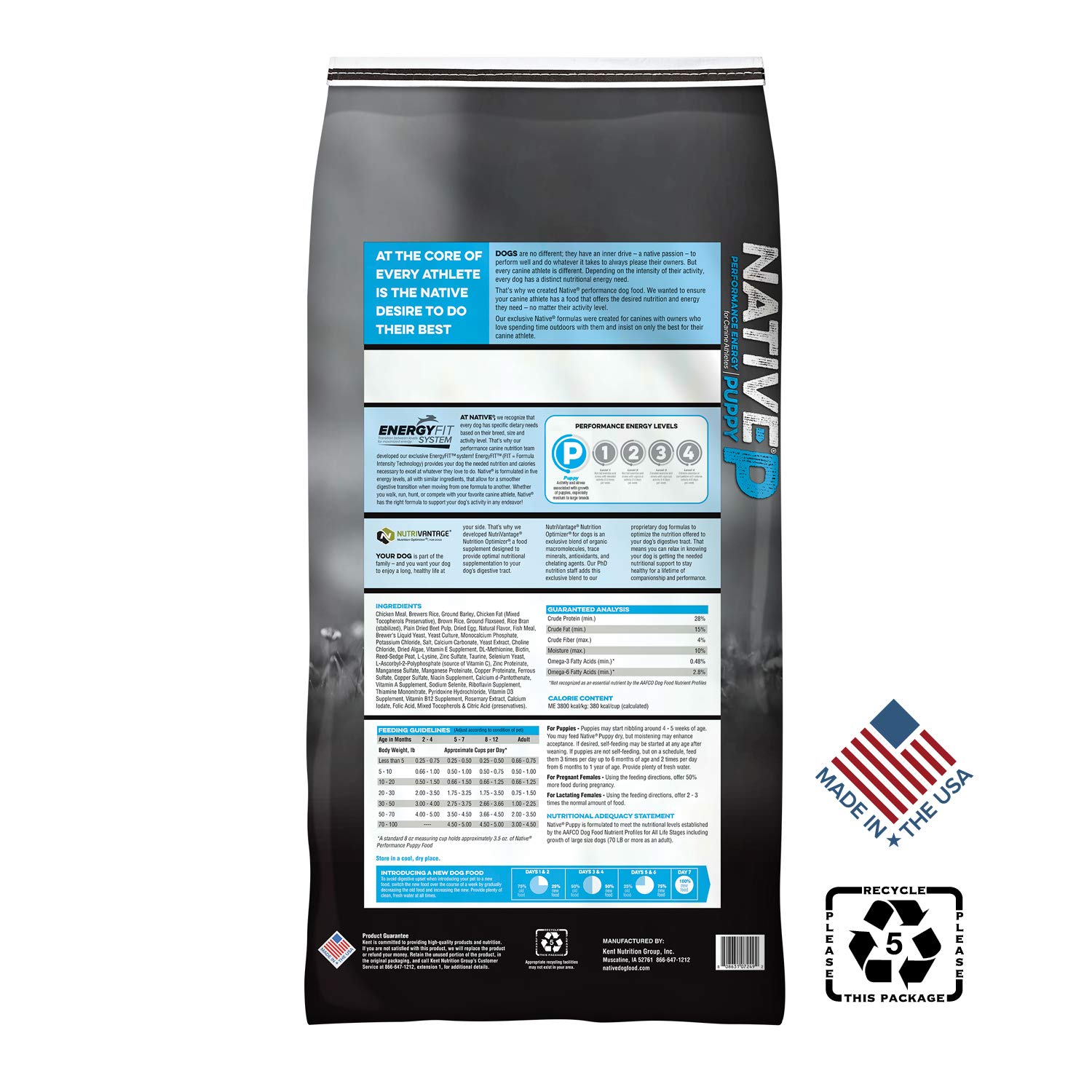 Foto 3 pulgar | Alimento Para Perros Native Performance Puppy Chicken Rice 18,14 Kg - Venta Internacional.