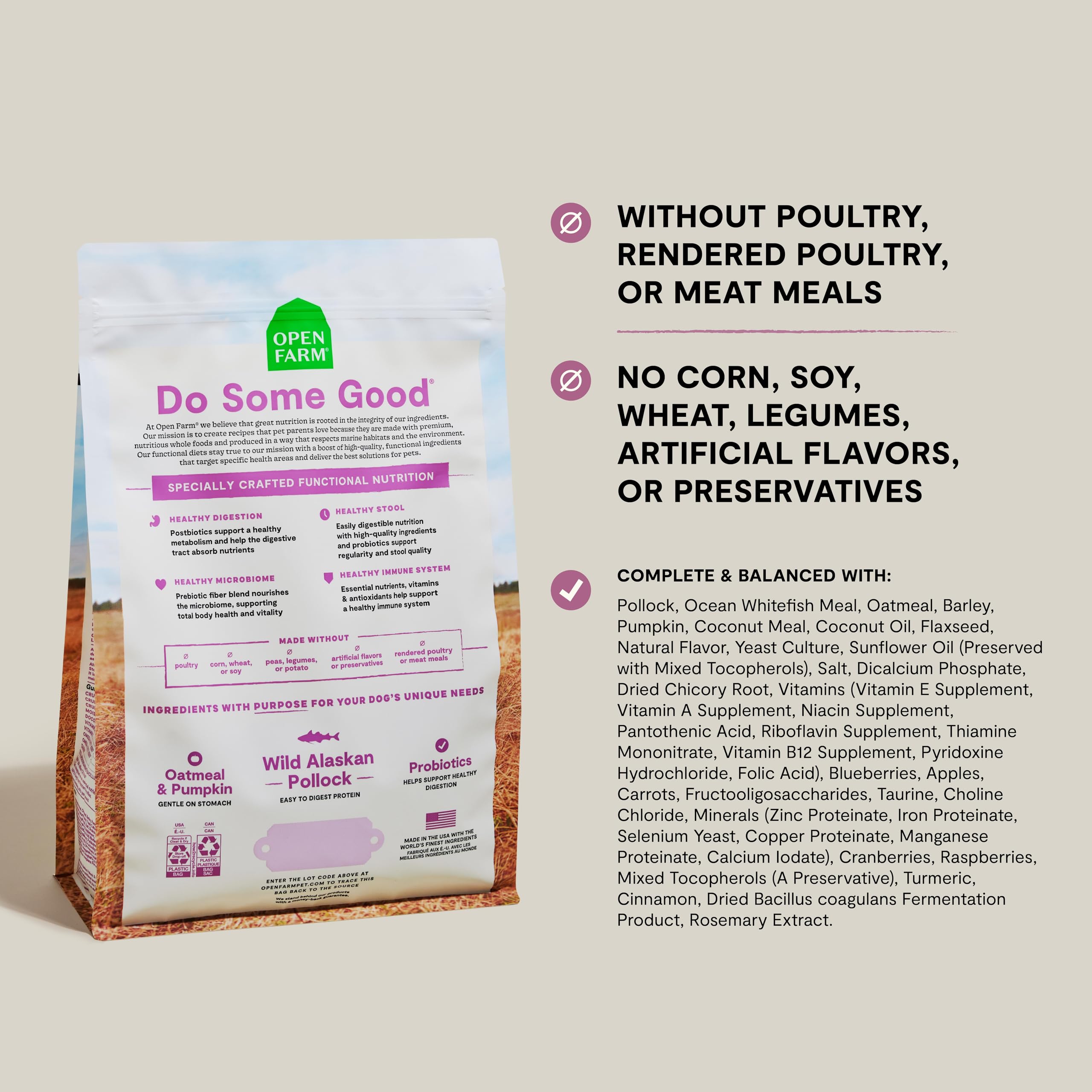 Foto 3 pulgar | Alimento Para Perros Open Farm Digestive Health, 10 Kg, Abadejo Silvestre De Alaska - Venta Internacional.