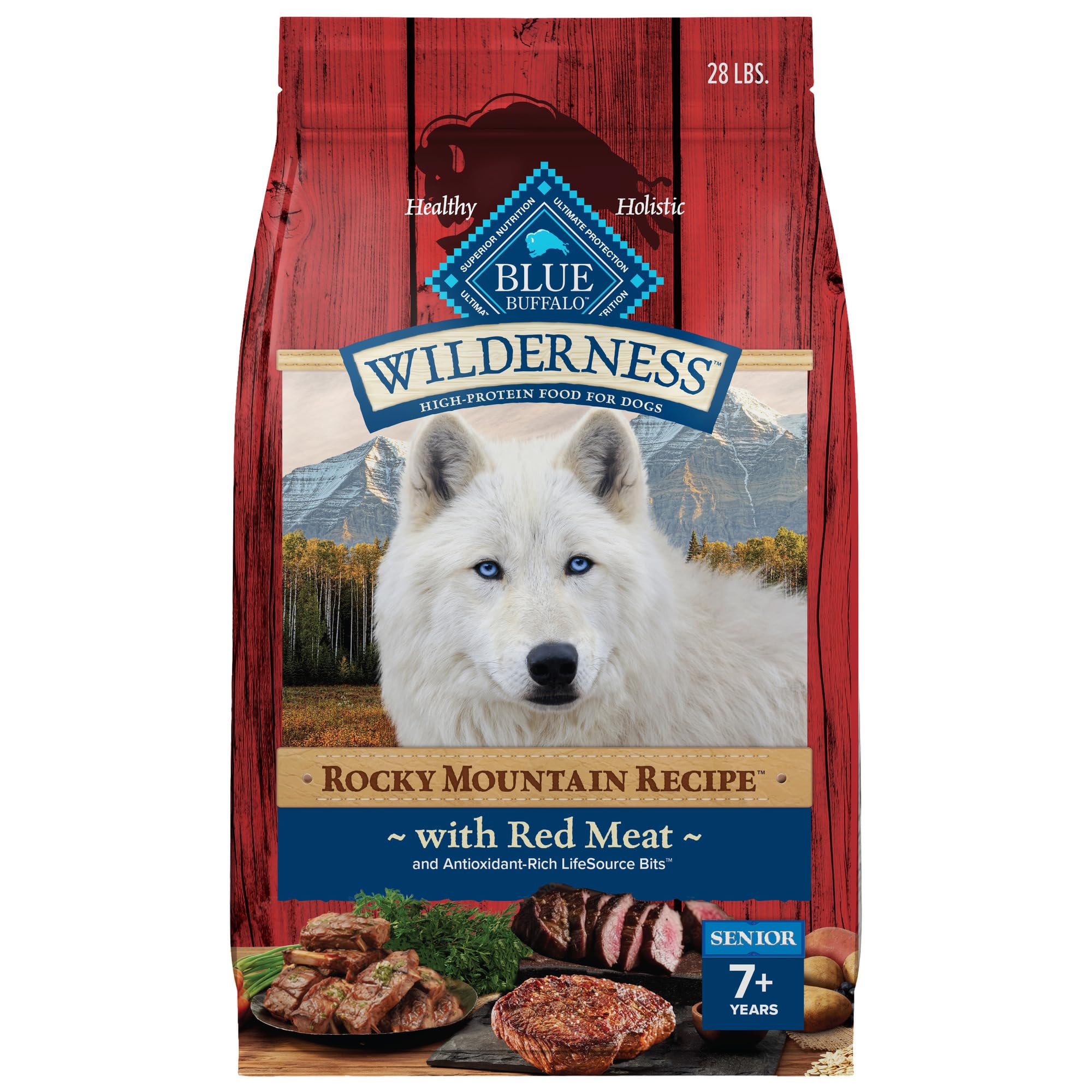 Alimento Para Perros Blue Buffalo Wilderness Rocky Mountain Senior 12,7 Kg - Venta Internacional.
