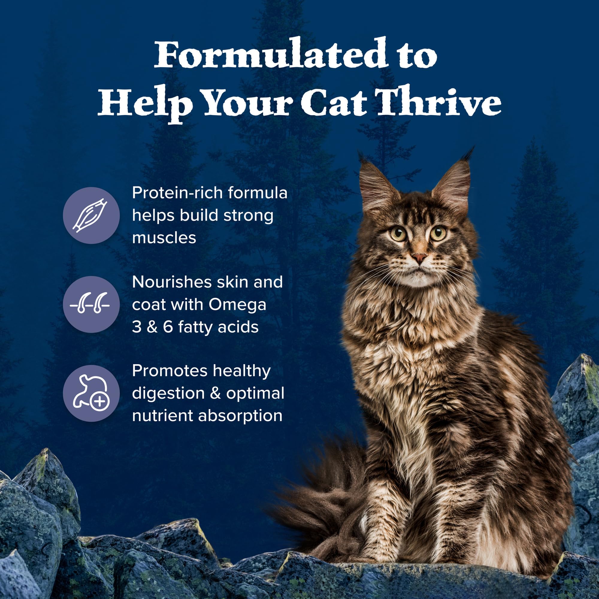 Foto 4 | Alimento Seco Blue Buffalo Wilderness Con Alto Contenido De Proteínas Para Gatos, 1,8 Kg - Venta Internacional.
