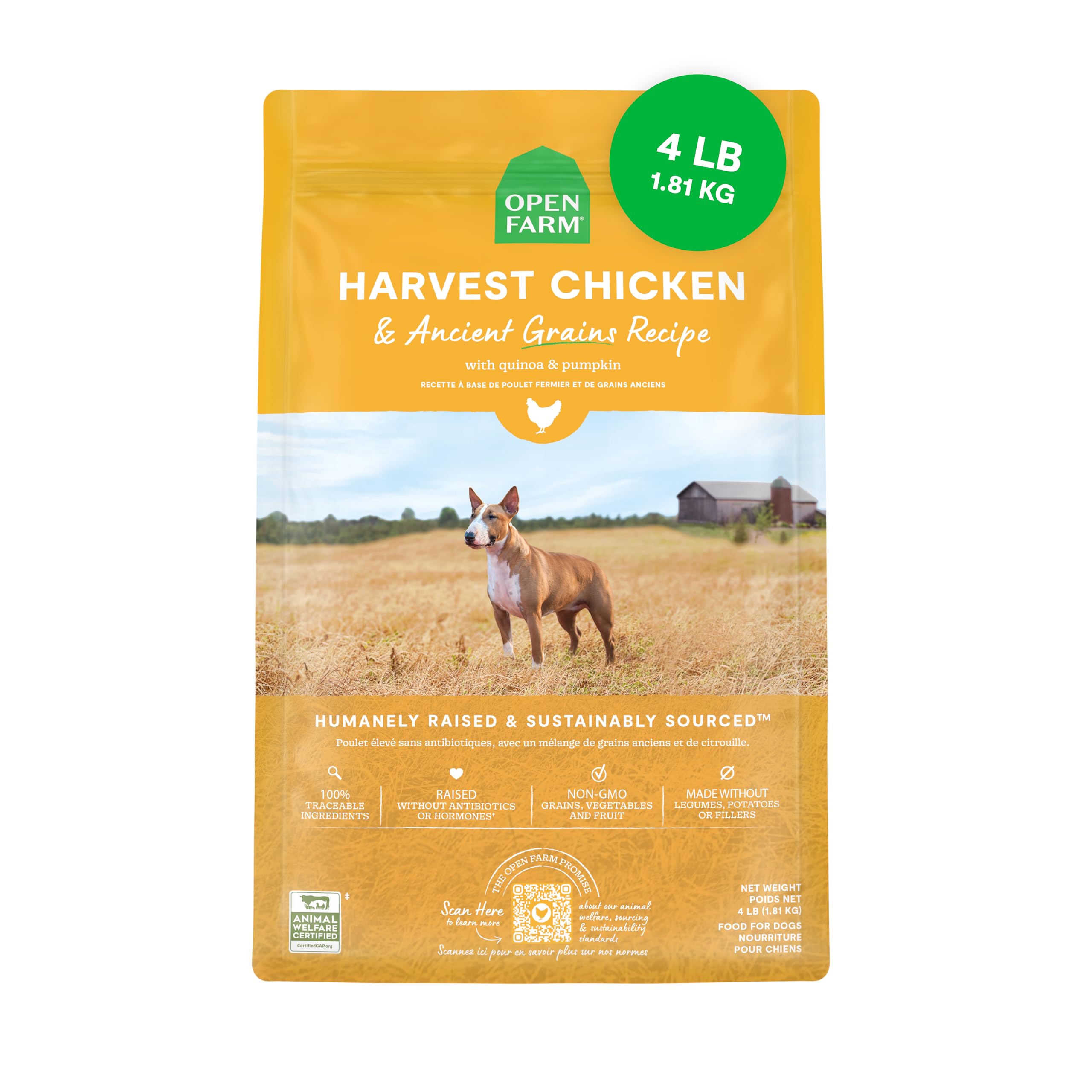 Foto 2 pulgar | Alimento Seco Para Perros Open Farm Ancient Grains Harvest Chicken 1.8 Kg - Venta Internacional.