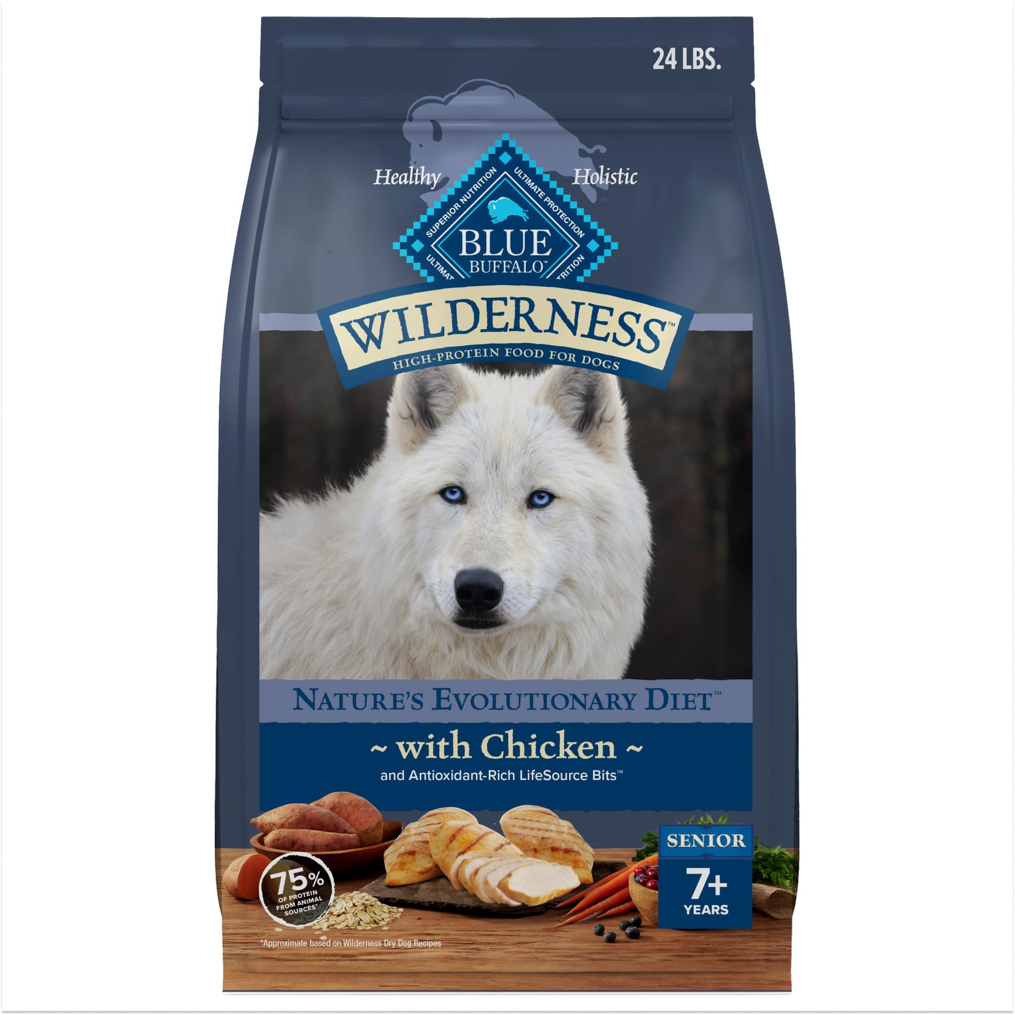 Foto 2 pulgar | Comida Para Perros Blue Buffalo Wilderness Senior Chicken, 24 Libras - Venta Internacional.