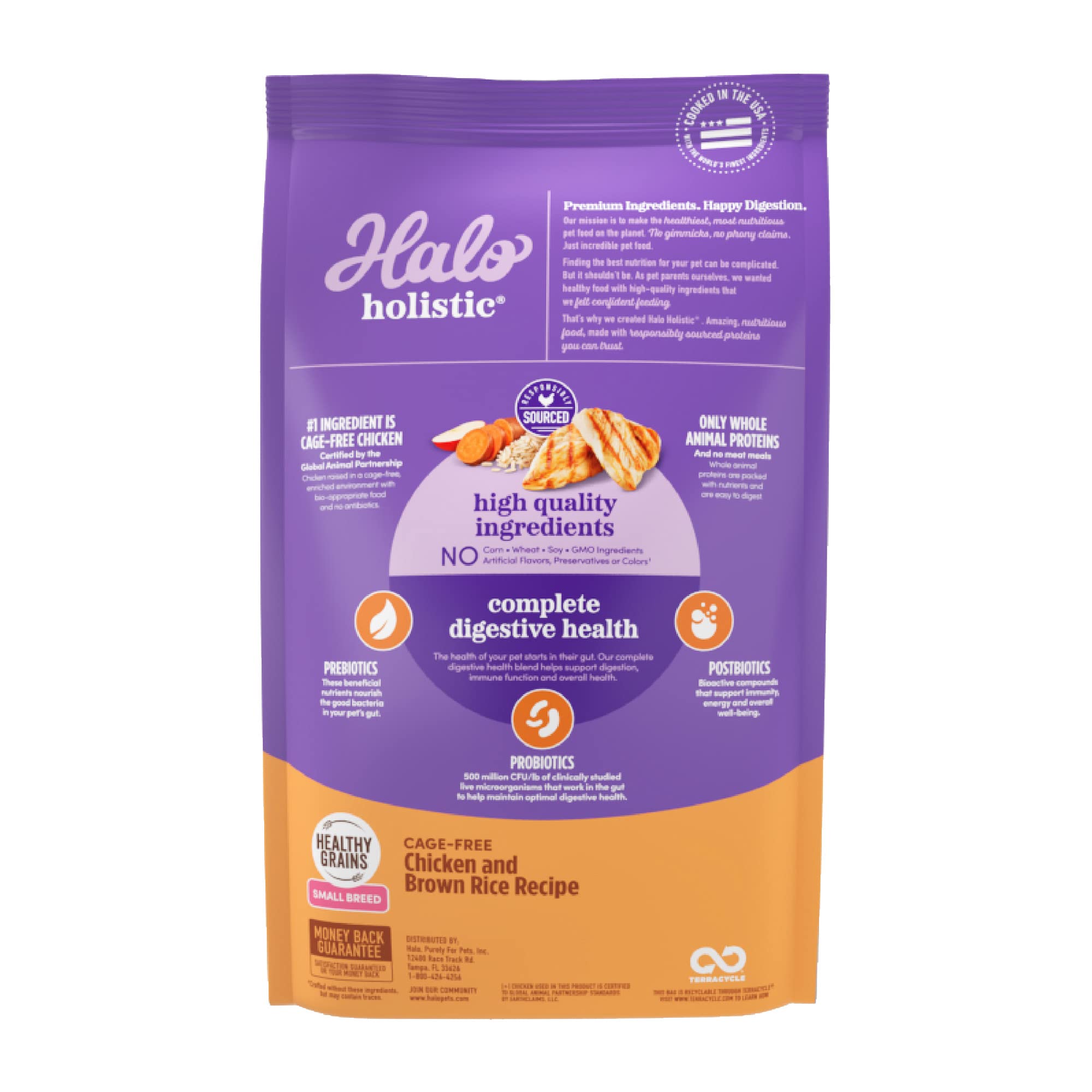 Foto 3 pulgar | Alimento Para Perros Halo Holistic, Arroz Integral Con Pollo Sin Jaula, 1,6 Kg - Venta Internacional.