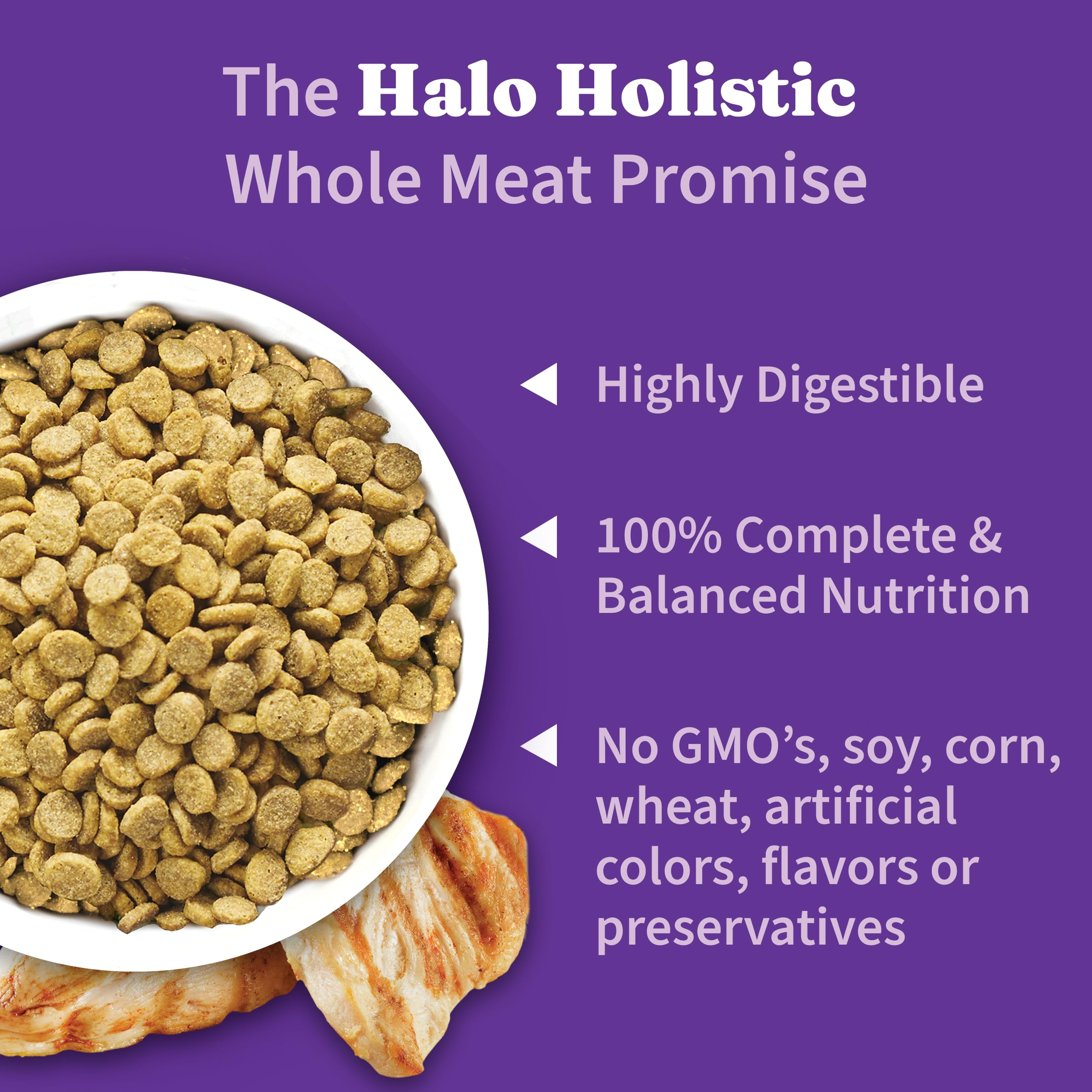 Foto 6 pulgar | Alimento Para Perros Halo Holistic, Arroz Integral Con Pollo Sin Jaula, 1,6 Kg - Venta Internacional.