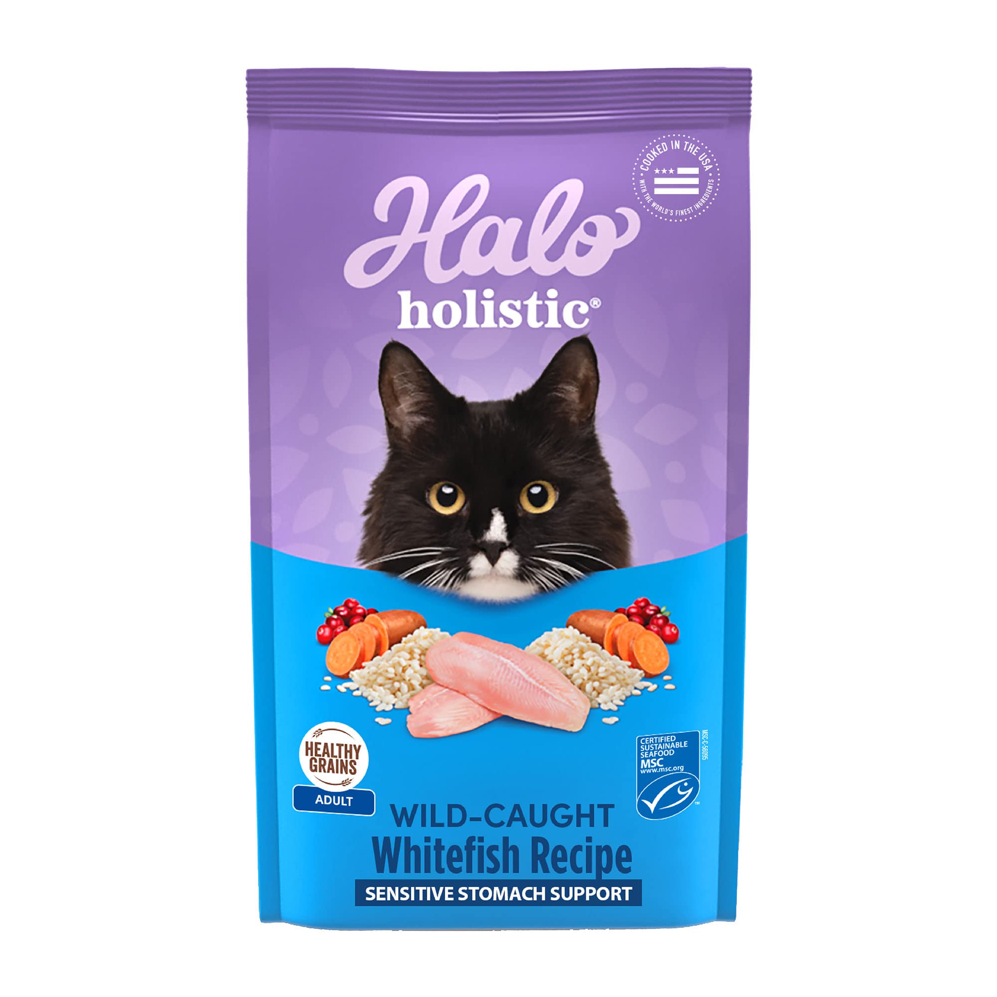 Comida Para Gatos Halo, Salmón Y Pescado Blanco Capturados En Estado Salvaje, Bolsa De 4,54 Kg - Venta Internacional.