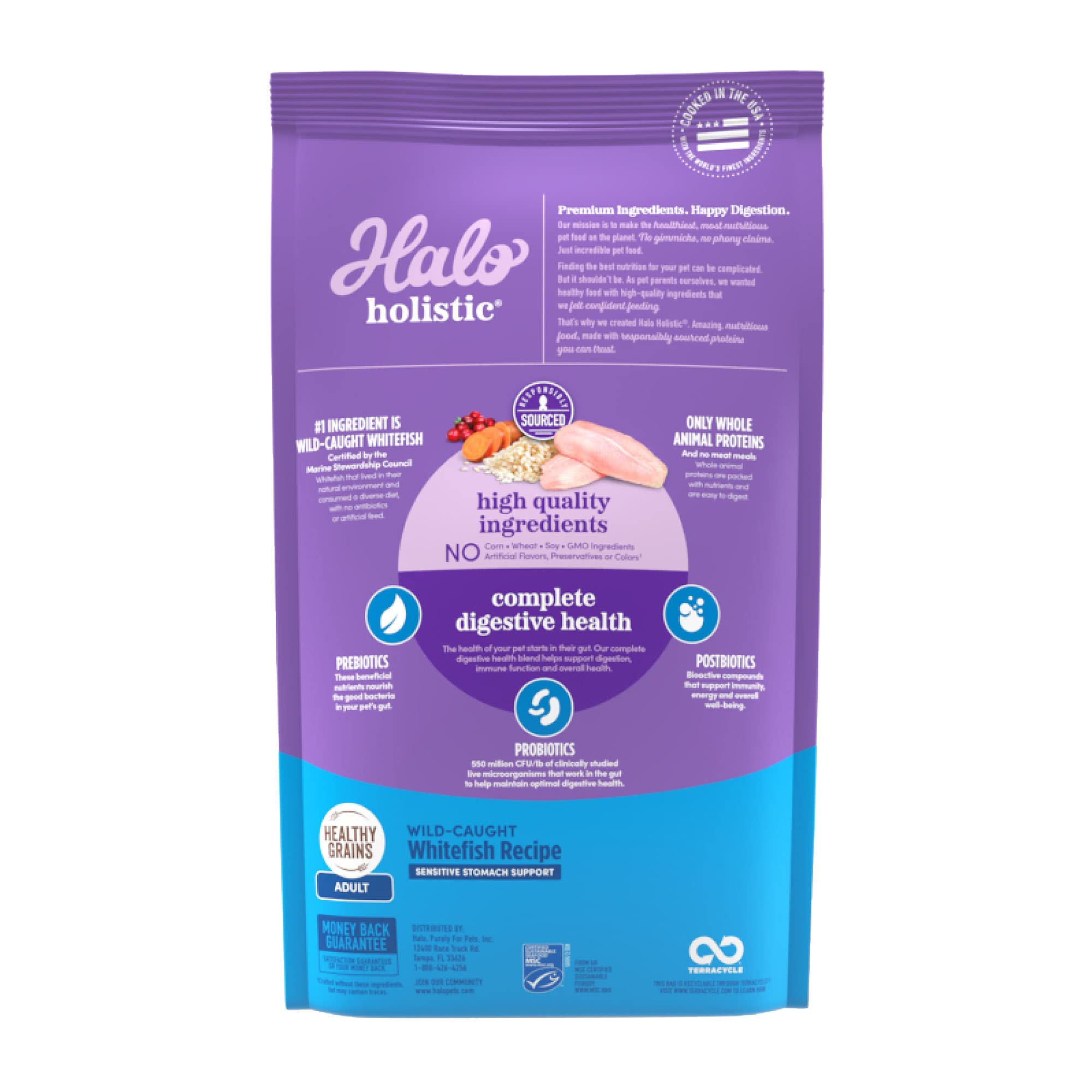 Foto 3 pulgar | Comida Para Gatos Halo, Salmón Y Pescado Blanco Capturados En Estado Salvaje, Bolsa De 4,54 Kg - Venta Internacional.