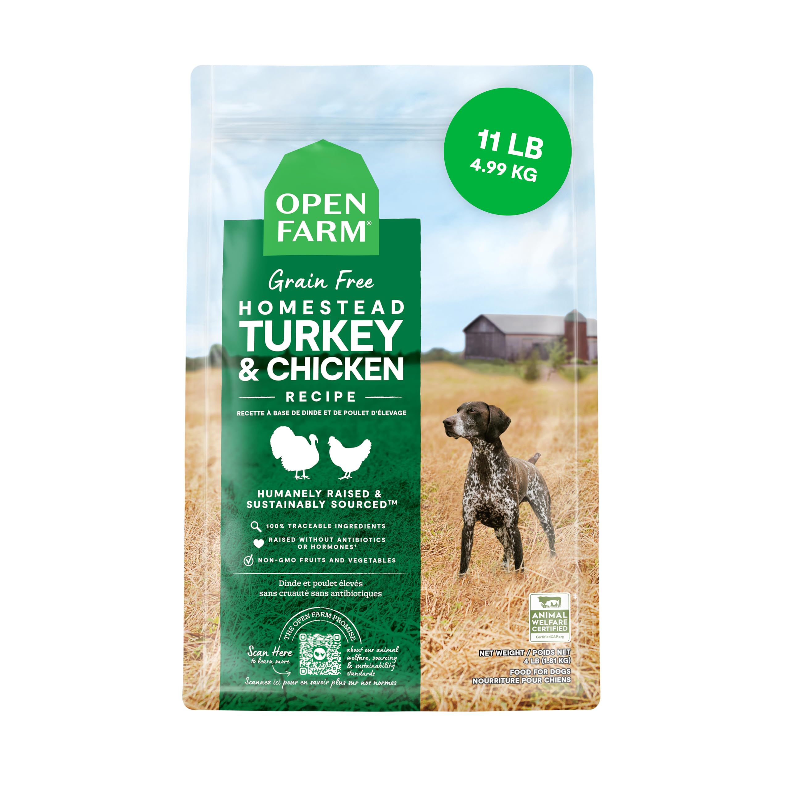 Comida Para Perros Open Farm, Sin Cereales, Pavo Y Pollo, Bolsa De 5 Kg - Venta Internacional.