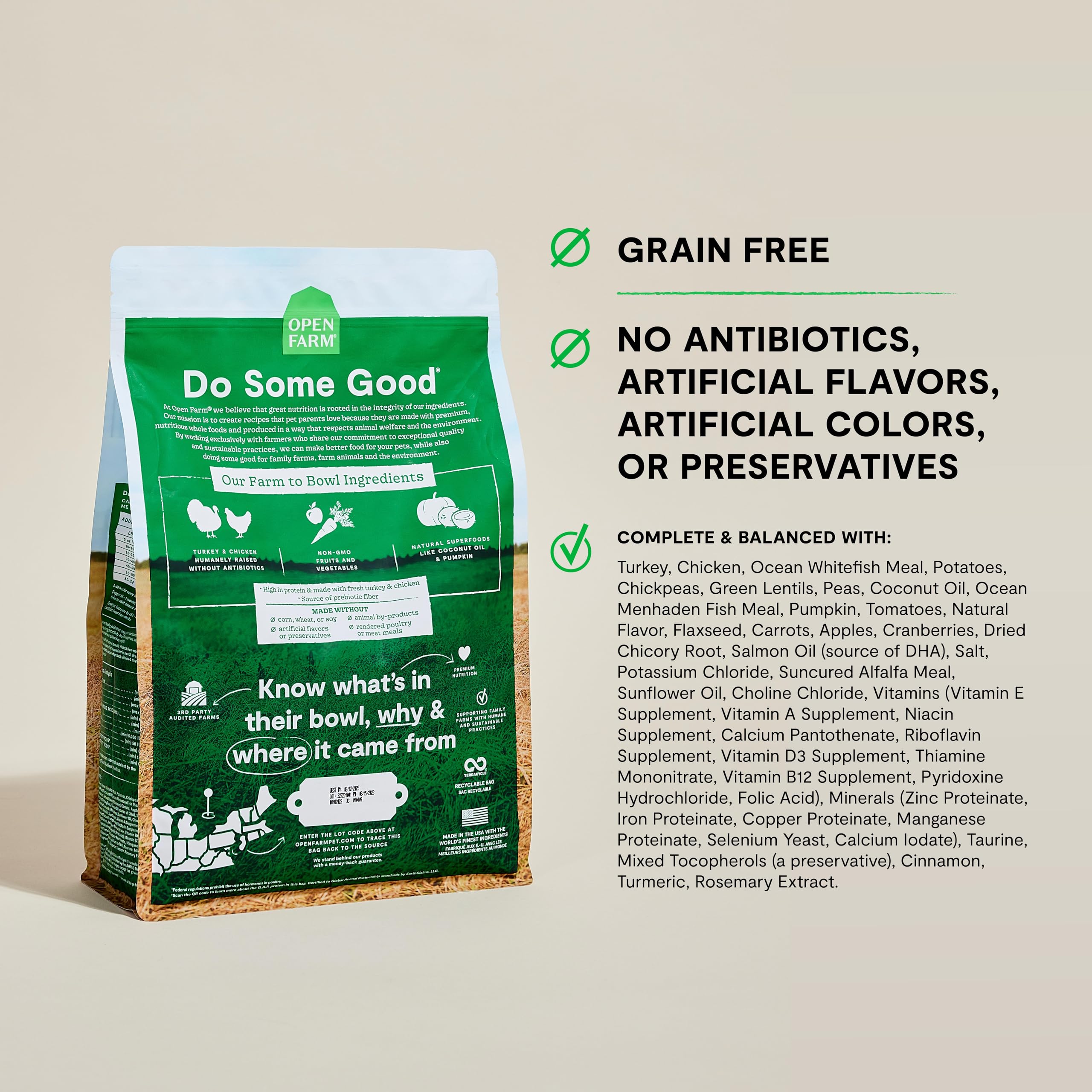 Foto 4 pulgar | Comida Para Perros Open Farm, Sin Cereales, Pavo Y Pollo, Bolsa De 5 Kg - Venta Internacional.