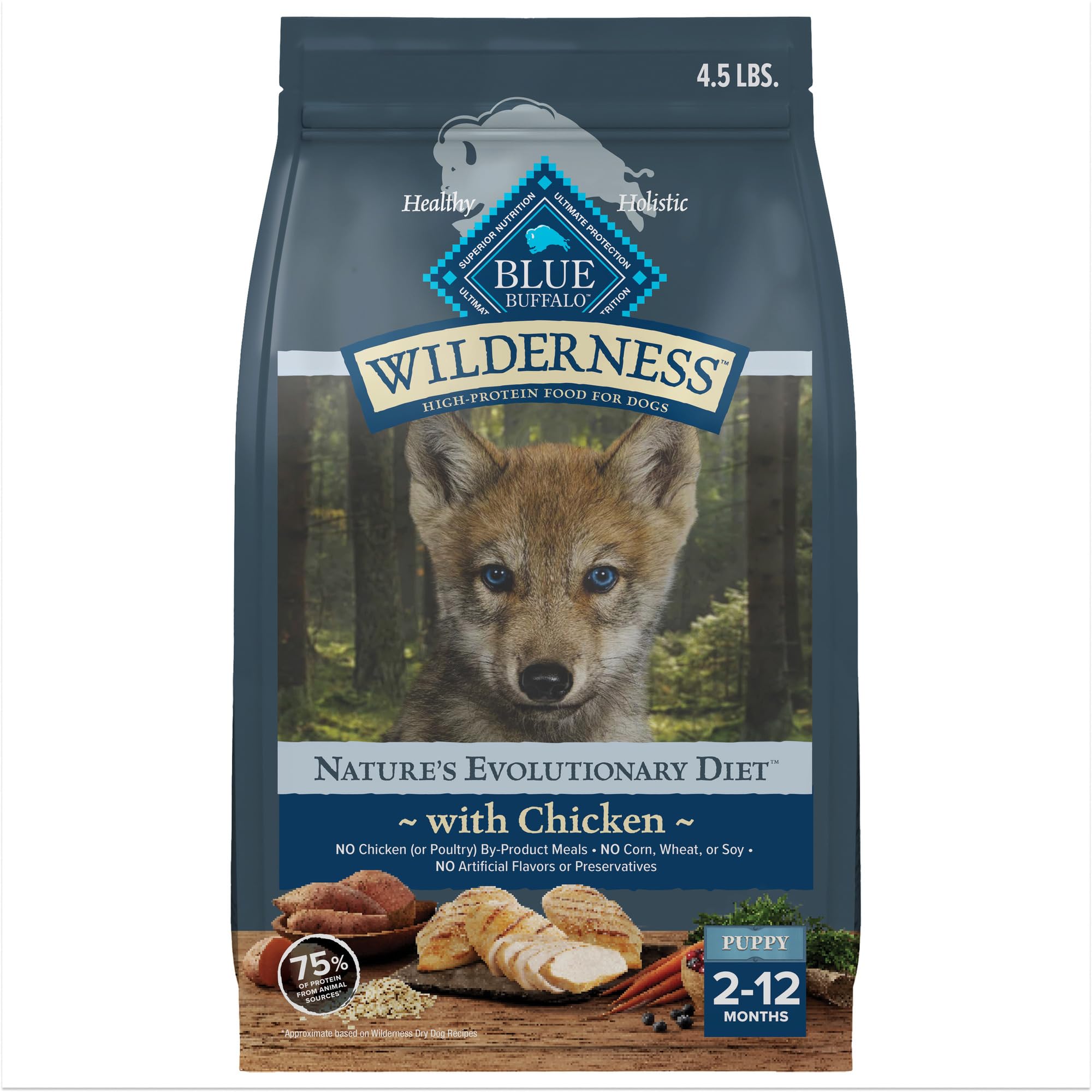 Foto 2 pulgar | Alimento Seco Blue Buffalo Wilderness Rico En Proteínas Para Cachorros - Venta Internacional.