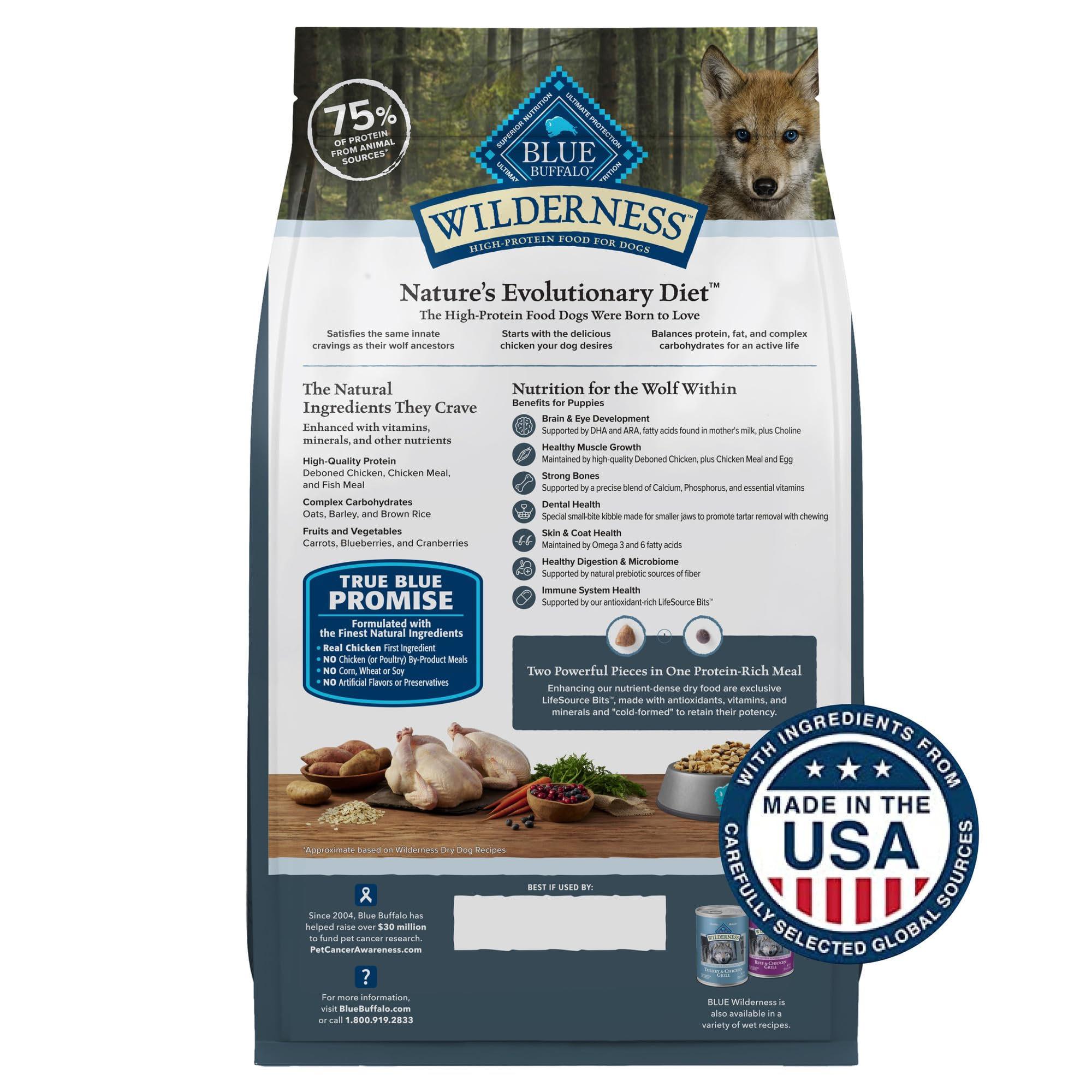Foto 2 | Alimento Seco Blue Buffalo Wilderness Rico En Proteínas Para Cachorros - Venta Internacional.