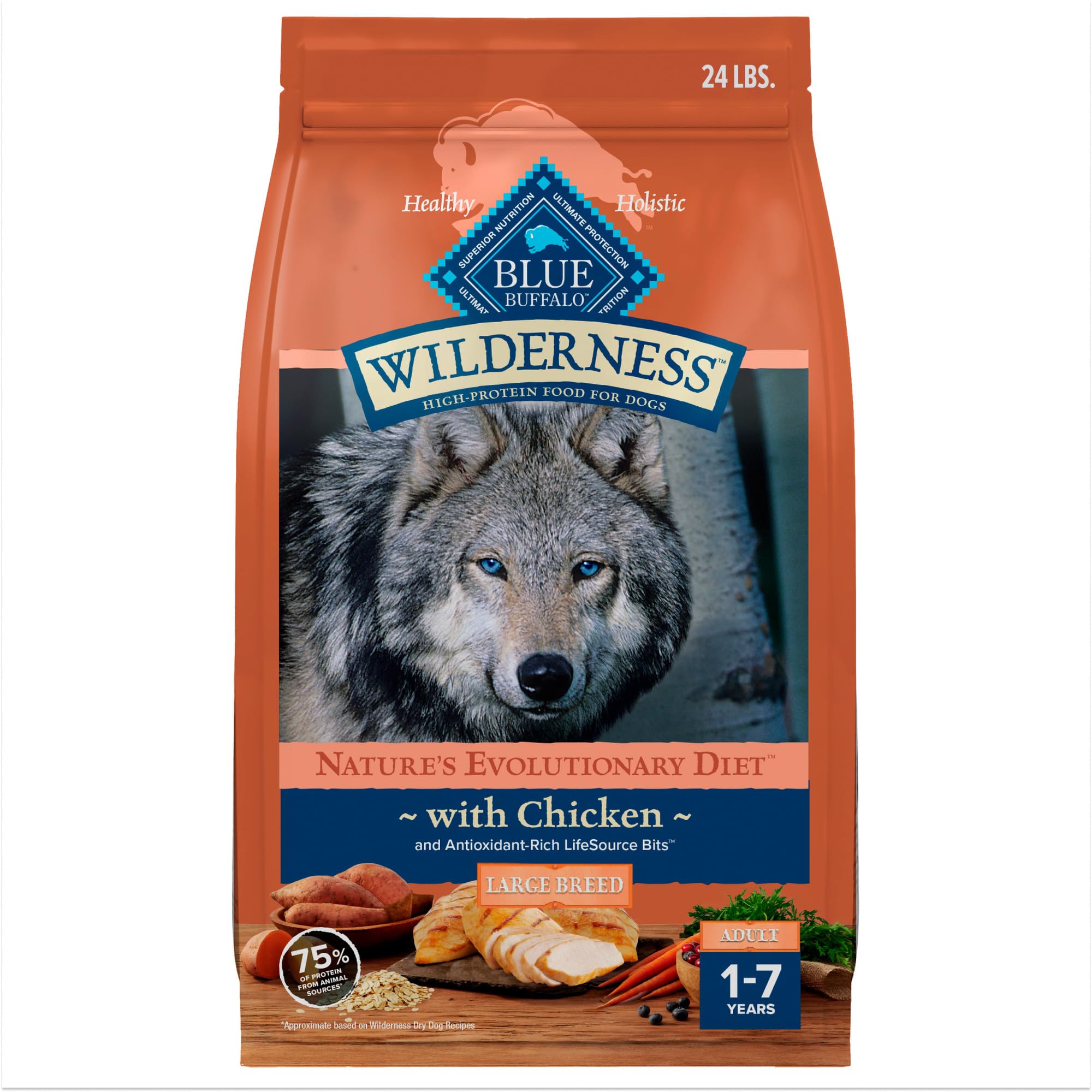 Foto 2 pulgar | Alimento Para Perros Blue Buffalo Wilderness Pollo Adulto De Raza Grande - Venta Internacional.