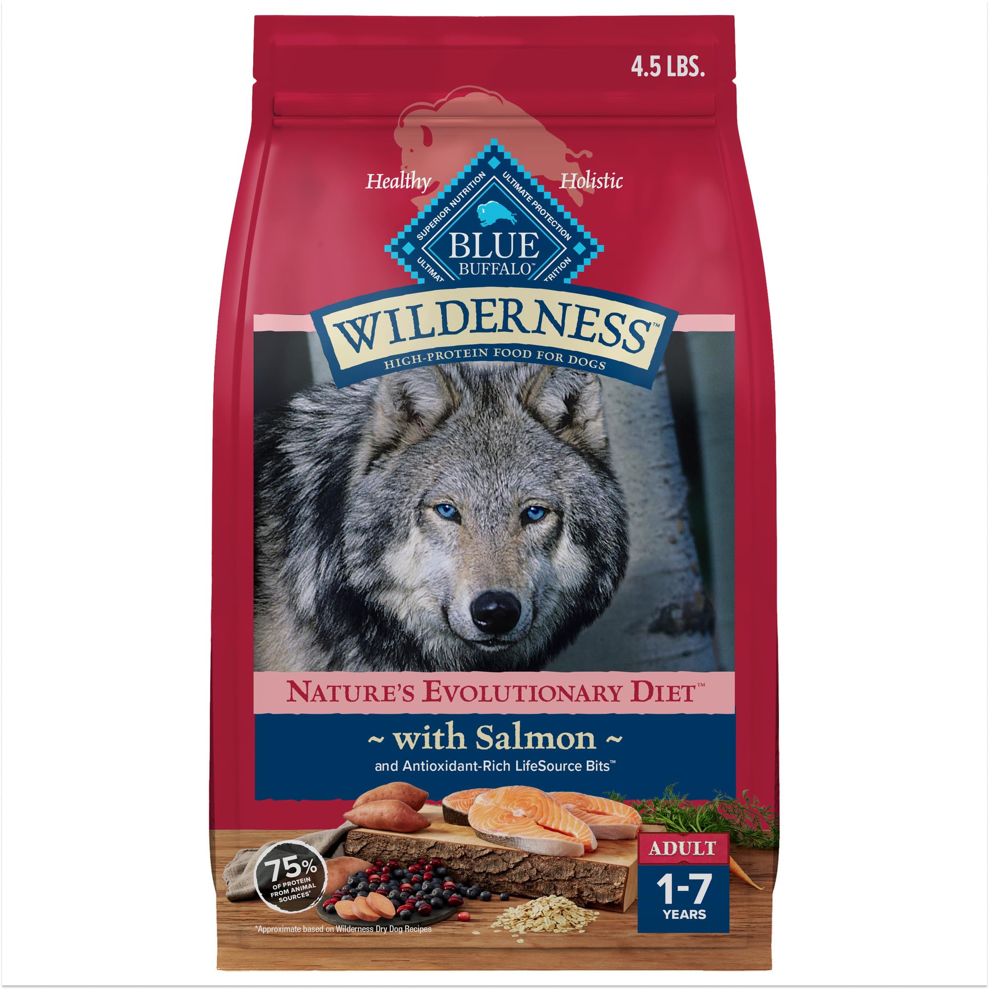 Alimento Seco Blue Buffalo Wilderness Para Perros Adultos, 2,04 Kg - Venta Internacional.