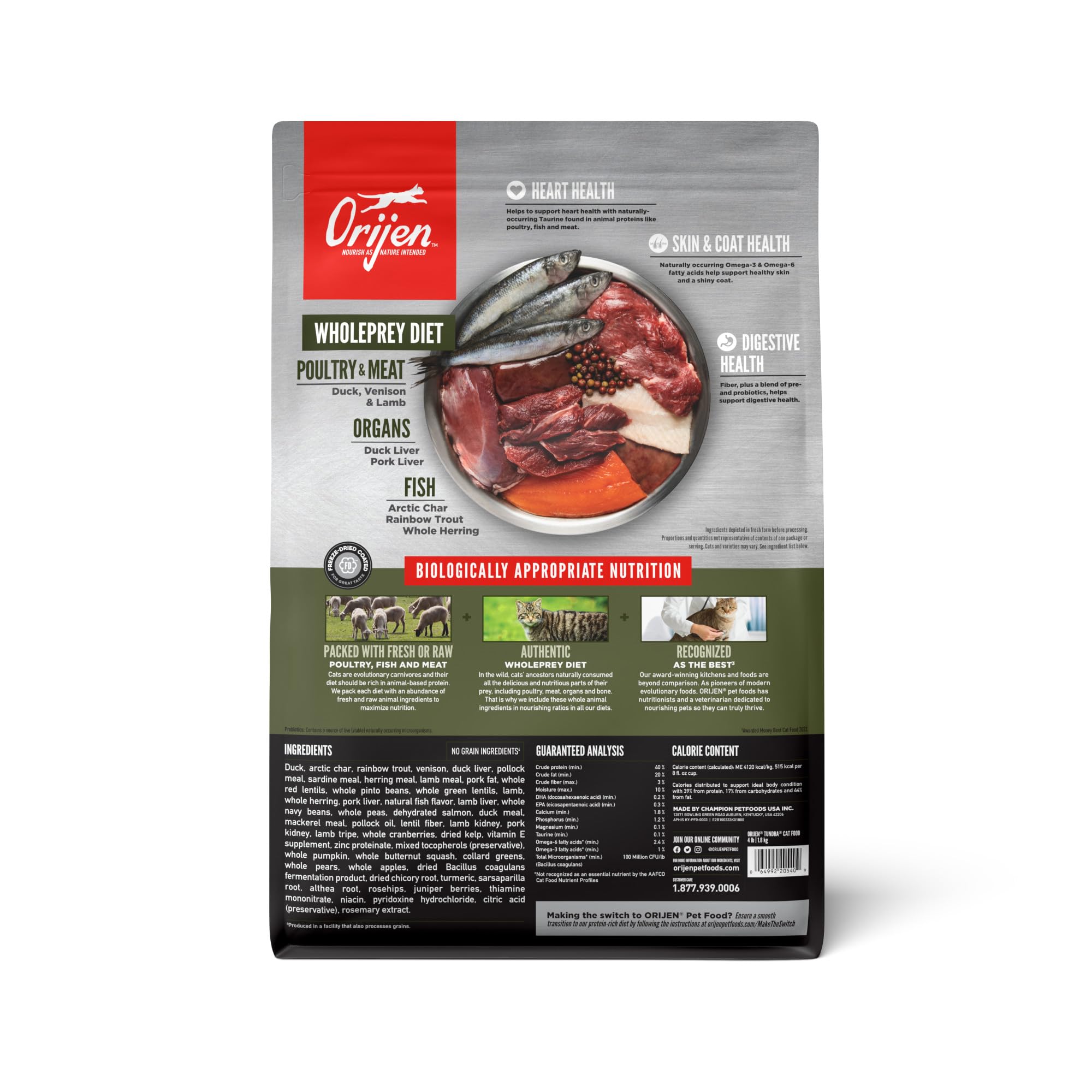 Foto 3 pulgar | Alimento Seco Para Gatos Orijen Tundra, Sin Cereales, Para Todas Las Etapas De La Vida, 1,8 Kg - Venta Internacional.