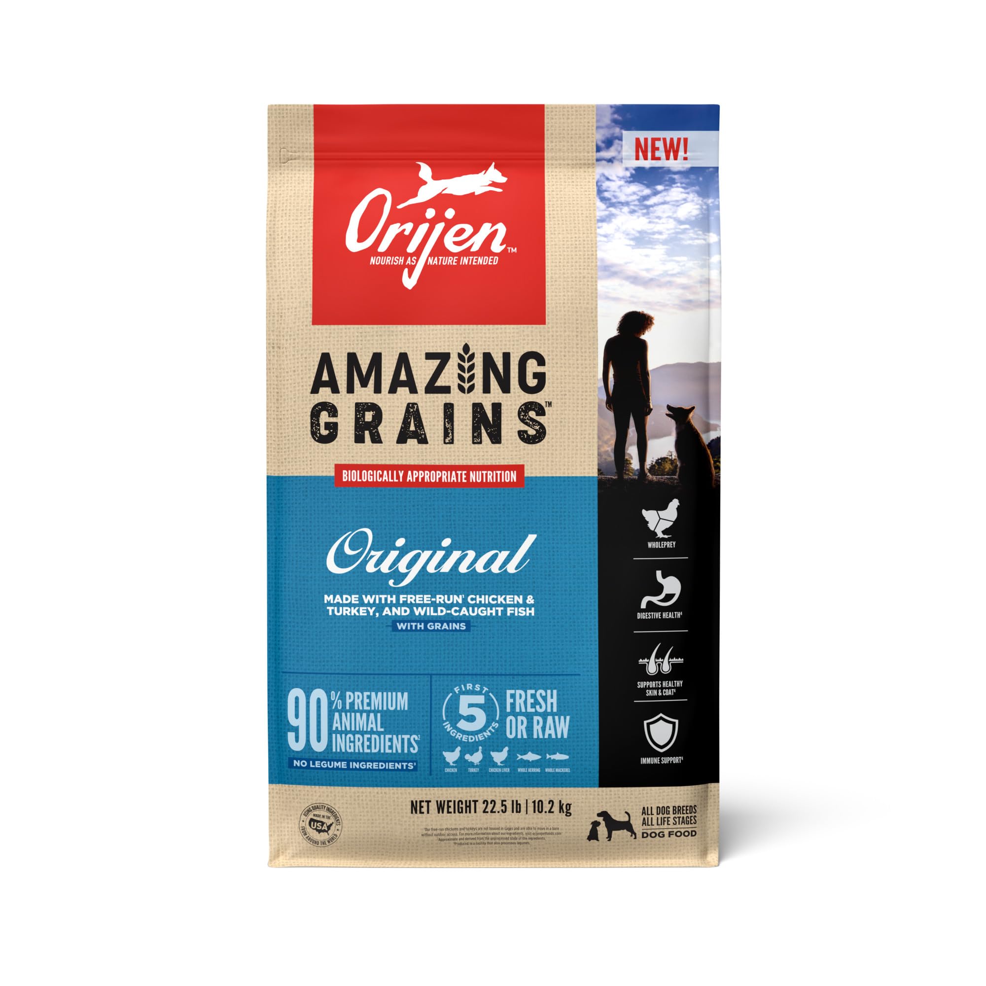 Pienso Seco Para Perros Orijen Amazing Grains Original 10,2 Kg - Venta Internacional.