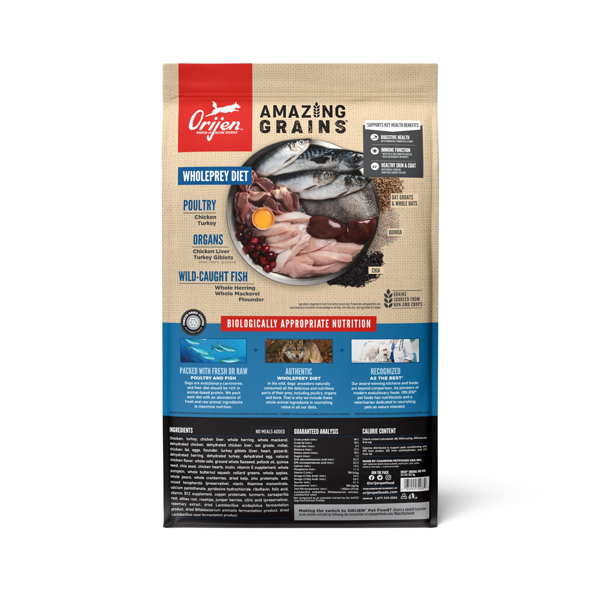 Foto 3 pulgar | Pienso Seco Para Perros Orijen Amazing Grains Original 10,2 Kg - Venta Internacional.