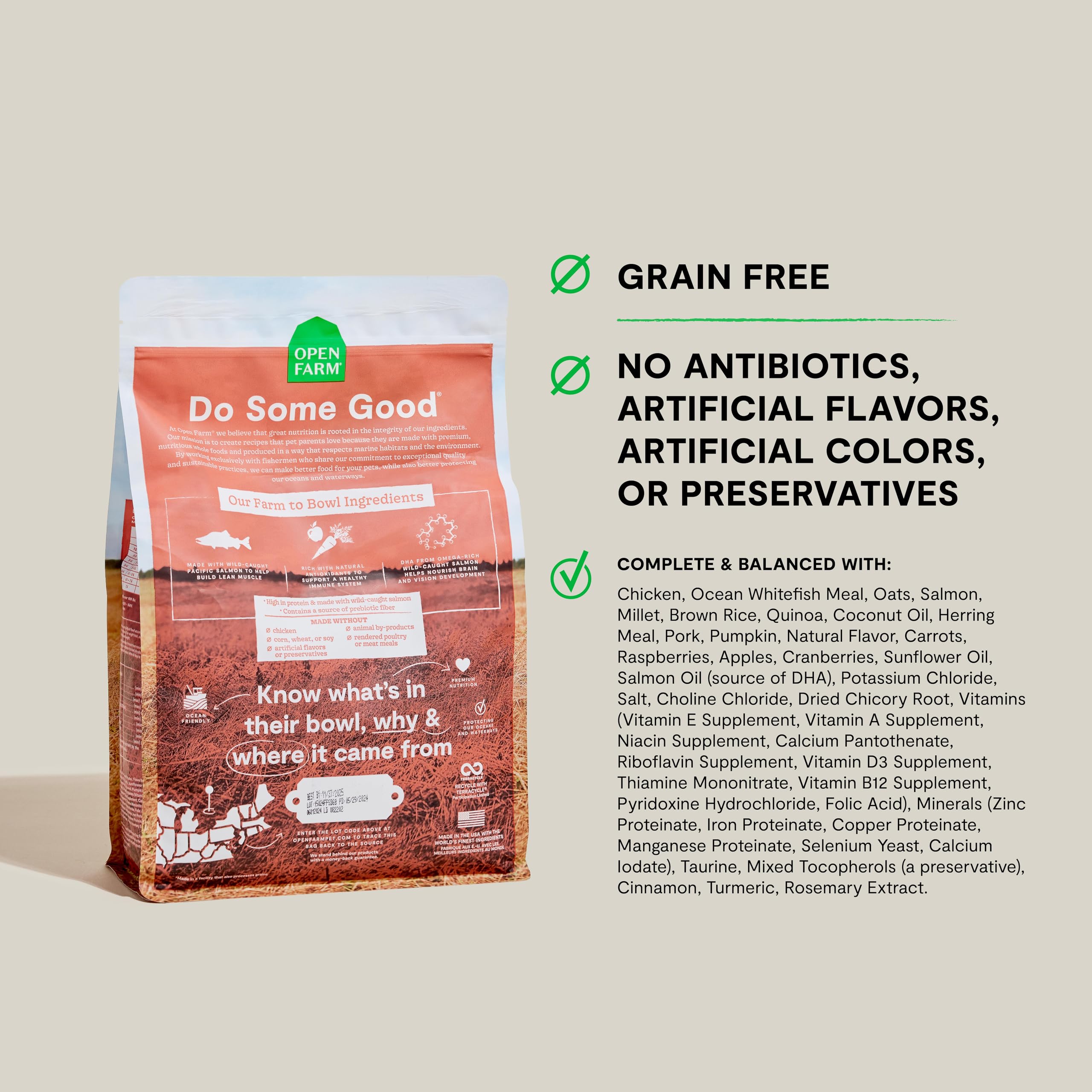 Foto 2 | Alimento Seco Para Perros Open Farm Con Salmón Y Batata Para Cachorros, 10 Kg - Venta Internacional.
